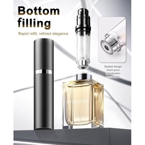 VVGAOGES Parfümzerstäuber Nachfüllbar,Parfum Zerstäuber für Unterwegs,Reiseflaschen zum Befüllen,Sprühflasche Klein für Parfum,Parfümflaschen Leer für Reise 5ml(Rosa)