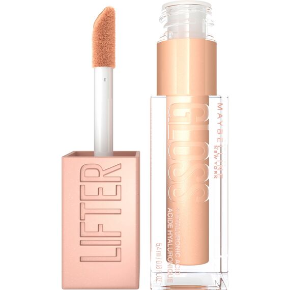 Maybelline New York Glänzender Lipgloss für voller wirkende Lippen, Feuchtigkeitsspendend, Mit Hyaluronsäure, Lifter Gloss, Farbe: Nr. 20 Sun (Nude), 1 x 5,4 ml