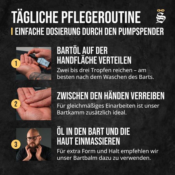 Störtebekker® Premium Bartöl Crusoe - tägliche Bartpflege für 3-Tage-Bart bis Vollbart - 50ml Beard Oil Vegan - Bart Öl Herren mit angenehmen Duft - Hochwertige Inhaltsstoffe - Made in Germany
