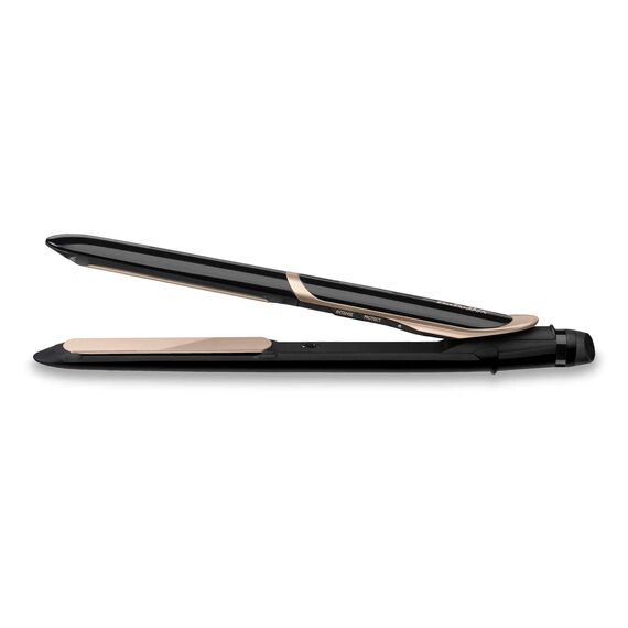 Babyliss Cordkeeper 2000 Ionic-Haartrockner D373E, einzigartige Kabeleinzugsfunktion Im Griff, 2000 Watt schwarz & Super Smooth 235 Glätteisen mit Ionen-Technologie 140°C - 235°C ST393E