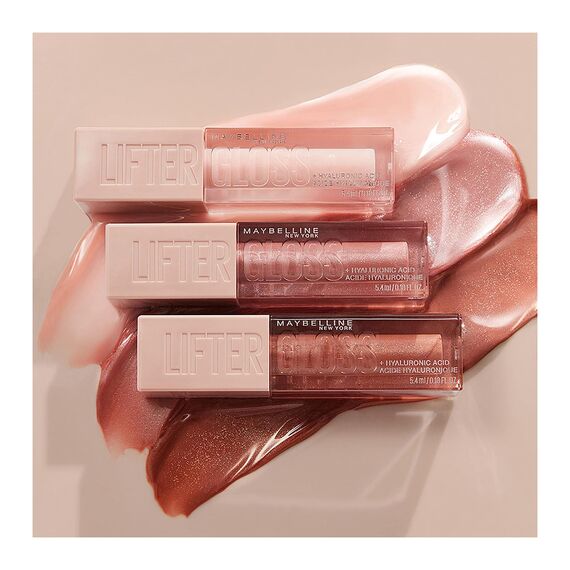 Maybelline New York Glänzender Lipgloss für voller wirkende Lippen, Feuchtigkeitsspendend, Mit Hyaluronsäure, Lifter Gloss, Farbe: Nr. 20 Sun (Nude), 1 x 5,4 ml