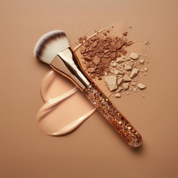 Make Up Pinsel Kabuki - Foundation Pinsel für Cremige, Pudrige oder Flüssige Foundation - Synthetische Premium Pinselhaare - Vielseitiger Makeup Pinsel zum Verblenden von Blush, Bronzer, Highlighter