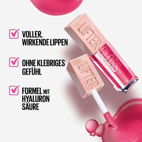 Maybelline New York Glänzender Lipgloss für voller wirkende Lippen, Feuchtigkeitsspendend, Mit Hyaluronsäure, Lifter Gloss, Farbe: Nr. 20 Sun (Nude), 1 x 5,4 ml