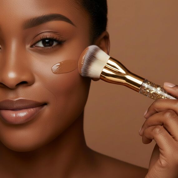 Make Up Pinsel Kabuki - Foundation Pinsel für Cremige, Pudrige oder Flüssige Foundation - Synthetische Premium Pinselhaare - Vielseitiger Makeup Pinsel zum Verblenden von Blush, Bronzer, Highlighter