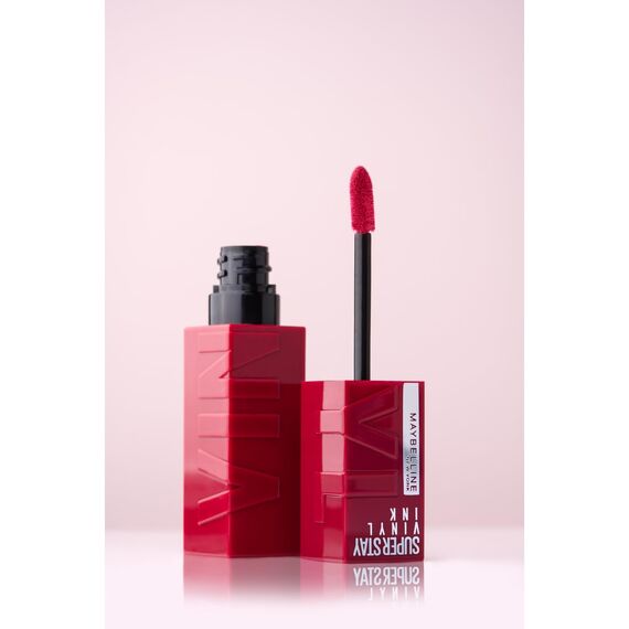 Maybelline New York flüssiger Lippenstift, Liquid Lipstick mit 16 Stunden Halt und glänzendem Finish, Super Stay Vinyl Ink, Nr. 25 Red Hot, 4,2 ml