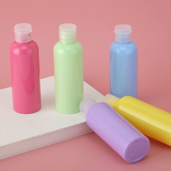 Toureal Shampoo Flaschen zum Befüllen 100ml - Reise Flasche aus Kunststoff Set Geeignet für Flugzeuge - Travel Size Shampoo Bottles for Toiletry - Kleine Reiseflaschen für Kosmetik 5 Stück Mehrfarbig
