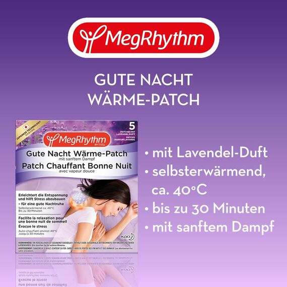 MegRhythm Vorteils-Set - 1x 5 MegRhythm Wärmende Augenmaske und 1x 5 MegRhythm Gute Nacht Wärme-Nackenpflaster - Entspannung für die Augen und den Körper