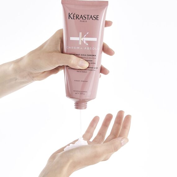 Kérastase | Haarspülung für dünneres, strapaziertes oder geschädigtes und coloriertes Haar, Cica Chroma Conditioner, Chroma Absolu, 200 ml
