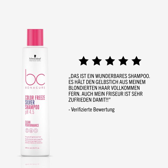 Schwarzkopf Professional Bonacure Color Freeze Silber Shampoo Für Blondes Graues Aufgehelltes Haar Entfernt Gelbstiche Frischt Kühle Töne Auf Mit Veganem Keratin Frei Von SLS SLES 250 ml