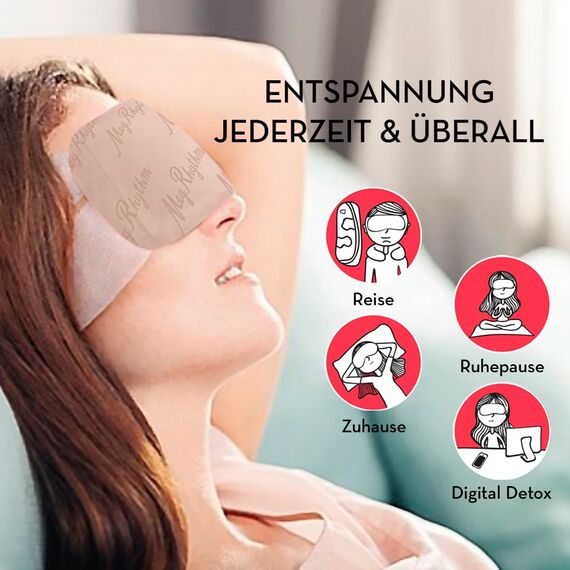 MegRhythm Vorteils-Set - 1x 5 MegRhythm Wärmende Augenmaske und 1x 5 MegRhythm Gute Nacht Wärme-Nackenpflaster - Entspannung für die Augen und den Körper