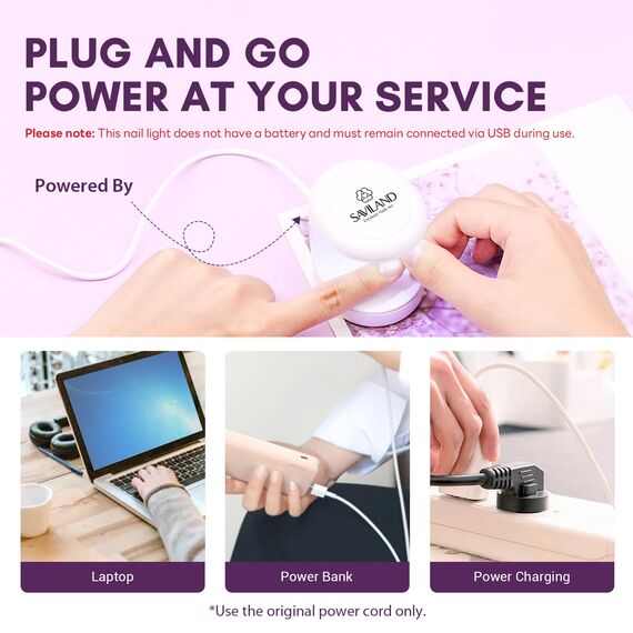 Saviland Mini U V Lampe – 16W U V/LED Nagellampe Nageltrockner Nägel für Gel Nagellack, Poly-Builder-Nagelgel, Klebegel, Nagelkunstwerkzeuge für Anfänger, Heimwerker, Profis Salon