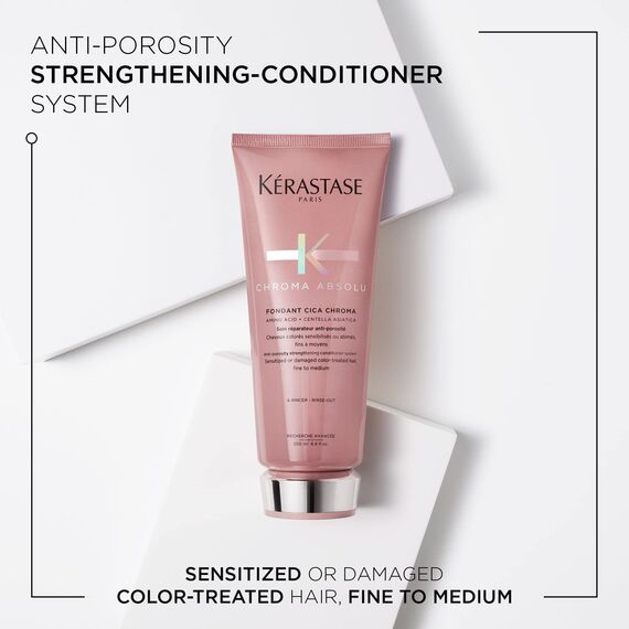 Kérastase | Haarspülung für dünneres, strapaziertes oder geschädigtes und coloriertes Haar, Cica Chroma Conditioner, Chroma Absolu, 200 ml