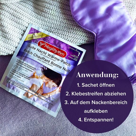 MegRhythm Vorteils-Set - 1x 5 MegRhythm Wärmende Augenmaske und 1x 5 MegRhythm Gute Nacht Wärme-Nackenpflaster - Entspannung für die Augen und den Körper