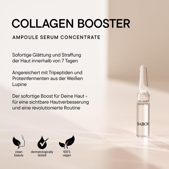 BABOR Collagen Booster, Anti-Aging Serum Ampullen für das Gesicht, Mit Tripeptid für mehr Elastizität und Glätte, Ampoule Concentrates, 7 x 2 ml
