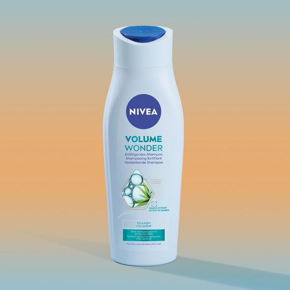 NIVEA Volume Wonder Kräftigendes Shampoo, Volumen Shampoo mit Kollagen und natürlichem Bambus-Extrakt, silikonfreies Haarshampoo für sichtbares Volumen und strahlenden Glanz (250 ml)