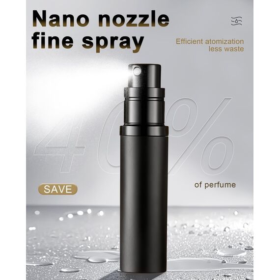 VVGAOGES Parfümzerstäuber Nachfüllbar,Parfum Zerstäuber für Unterwegs,Reiseflaschen zum Befüllen,Sprühflasche Klein für Parfum,Parfümflaschen Leer für Reise 5ml (Schwarz&Silber)