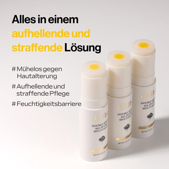 d'alba | Italian White Truffle Double Serum All-in-one Multi Balm, vegane Hautpflege, 3-in-1-Behandlung mit weißen Trüffeln zur Faltenverbesserung, Stick Eye Treatment Balm, Koreanische Hautpflege