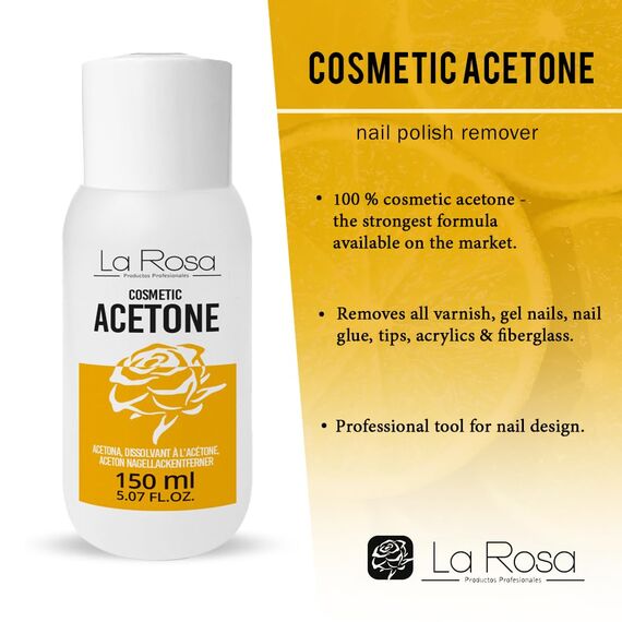 LaRosa ACETON Nagellackentferner 150ml Entferner für Nagellack, Nail Gel, Acryl, Nagelkleber und Tipps