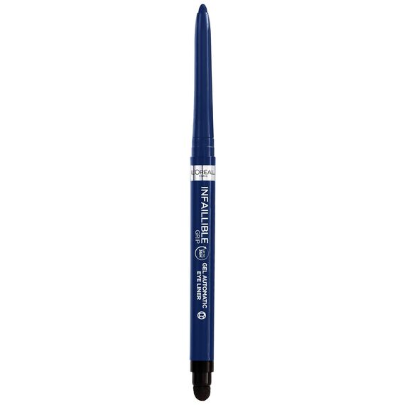 L'Oréal Paris Wasserfester Eyeliner mit Gel-Formel und integriertem Schwamm für gelungene Smokey Eyes, 36h Halt, Infaillible Gel Automatic Grip Liner, Blue Jersey (Blau), 1 Stück