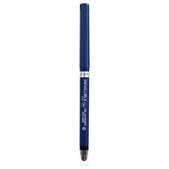 L'Oréal Paris Wasserfester Eyeliner mit Gel-Formel und integriertem Schwamm für gelungene Smokey Eyes, 36h Halt, Infaillible Gel Automatic Grip Liner, Blue Jersey (Blau), 1 Stück