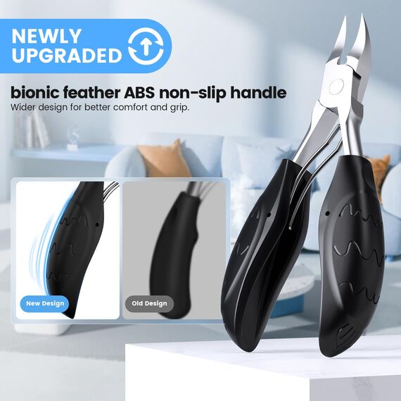 INXEN Profi Nagelschere Set, Edelstahl Maniküre Nagelknipser, Scharf Nagelknipser für Dicke & Eingewachsene Fußnägel,7 Pcs Pediküre Set Nagelschere Fussnägel mit Nagelzange & Nagelhautschere,Schwarz