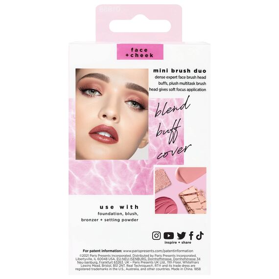 Real Techniques Mini Brush Foundation und Rouge-Duo, Reisegröße, für loses Rouge und flüssige Grundierung, 2-teiliges Set