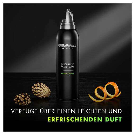 Gillette Labs Bartpflege Rasierschaum Männer (240 ml), Hautpflege durch Schutz und Kühlung der Haut, Geschenk für Männer