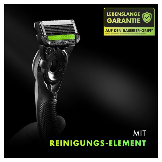 Gillette Labs Nassrasierer Herren, Rasierer mit Reinigungs-Element + Reise-Etui zur Aufbewahrung für unterwegs + 5 Rasierklingen, Geschenk für Männer, Premium-Magnetdock, 1 stück (1er Pack)