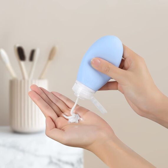 Opret 100ml Silikon Reiseflaschen Set, 3 Stück Auslaufsicher Nachfüllbare Portable Reise Container für Shampoo Creme Spülung, BPA-frei und TSA-geprüft