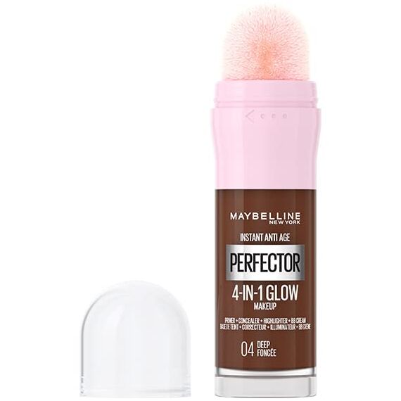 Maybelline New York Instant Anti Age Rewind Perfector, 4-in-1 Glow Primer, Concealer, Highlighter, selbstanpassende Farbtöne, gleicht den Hautton mit einem Glow Finish aus, Farbton:04 Deep