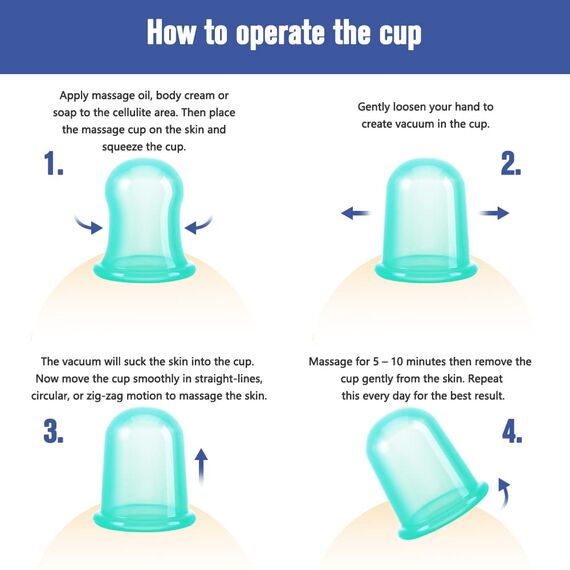 DazSpirit Schröpfen Silikon 4 Stück, Schröpfgläser Silikon Massagegeräte tools set, Schröpfglas Cellulite Gegen Verspannungen für Körper und Gesicht, Schröpfen Massage (grün)