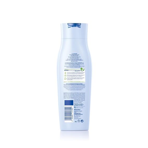 NIVEA Power Repair Reparatur Shampoo, reparierendes Haarshampoo gegen Spliss mit Squalan Serum und Monoi-Öl, Pflegeshampoo für gesunde Haare und mehr Glanz (250 ml)