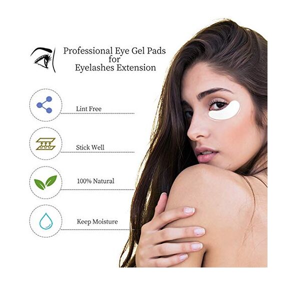 50 Paar Augenpads für Wimpernverlängerung Fusselfrei Augen Gel Patch Hydrogel Augenpads Profi Lint Free Eye Gel Patch for Eyelash Extensions Augenwimpern (New)