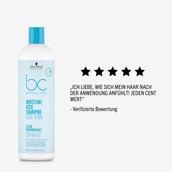 Schwarzkopf Professional Bonacure Moisture Kick Shampoo Normales Trockenes Haar Vegan Glycerol Feucht Gepflegtes Haargefühl Verhindert Austrocknung Silikonfrei 500 ml