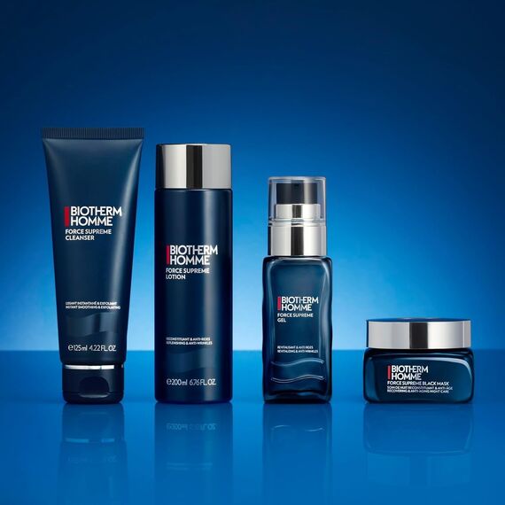 Biotherm Homme Force Supreme Gel, revitalisierende Gesichtscreme für Männer mit Anti Aging Effekt, Gesichtspflege mit Life Plankton, Blaualgen-Extrakt und Pro-Xylane