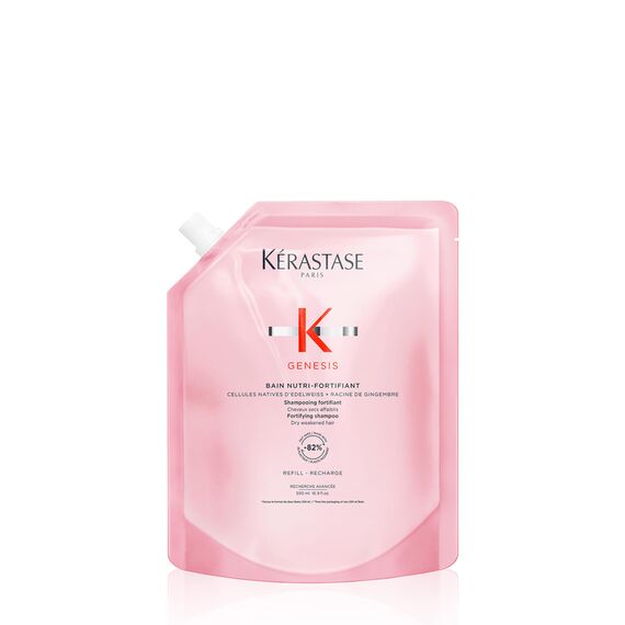 Kérastase Shampoo für normales bis trockenes und geschwächtes Haar, Kräftigendes und entwirrendes Haarbad, Bain Nutri-Fortifiant, Genesis, Nachfüllpackung, 500 ml