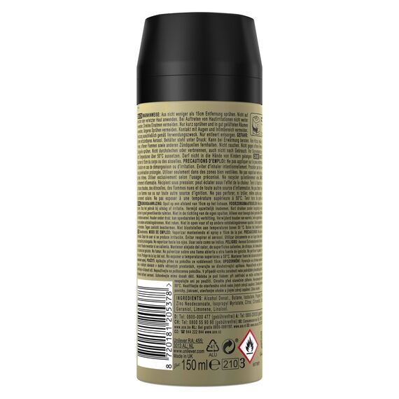 Axe Bodyspray Magnum Gold Caramel Billionaire Deo ohne Aluminiumsalze sorgt 48 Stunden lang für effektiven Schutz vor Körpergeruch 150 ml