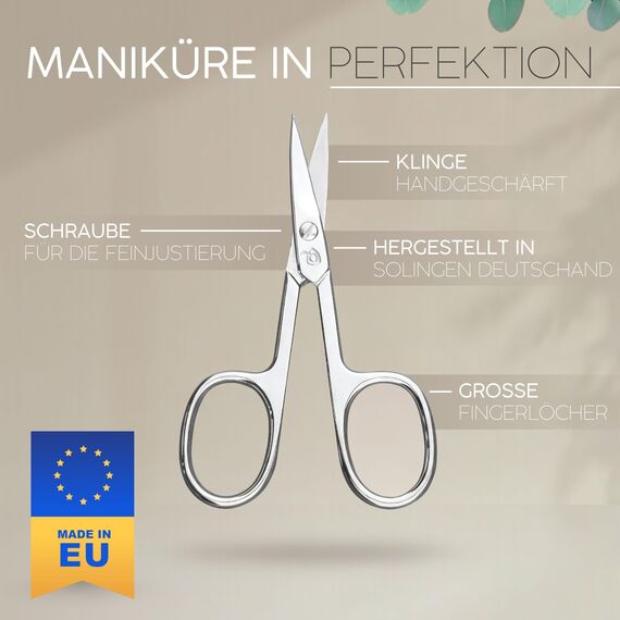 marQus Maniküre Set 4 teilig praktisch und kompakt- mit Feile aus Solingen, das praktische Nagelpflegeset für alle Fälle und Taschen, Reise Nageletui Farbe: Blau