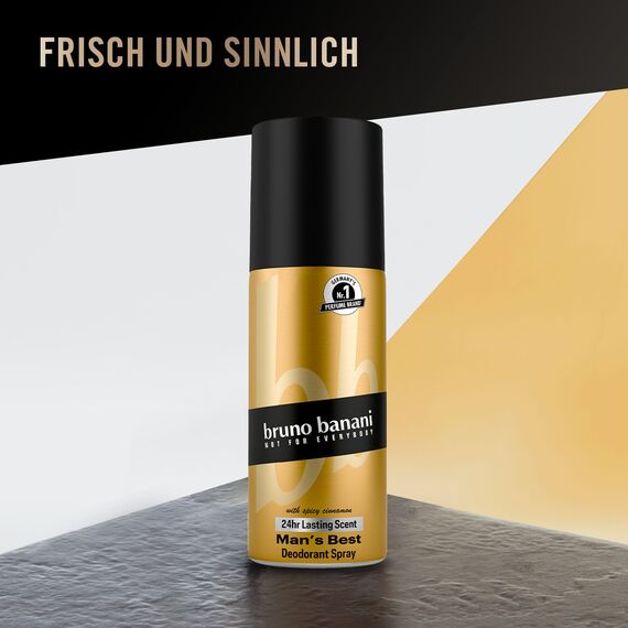 Bruno Banani Fragrance Man's Best Deo-Bodyspray, Körperspray mit sinnlich-orientalischem Herrenduft, 24h lang anhaltend, 150 ml