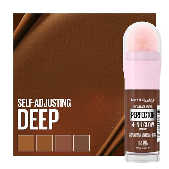 Maybelline New York Instant Anti Age Rewind Perfector, 4-in-1 Glow Primer, Concealer, Highlighter, selbstanpassende Farbtöne, gleicht den Hautton mit einem Glow Finish aus, Farbton:04 Deep
