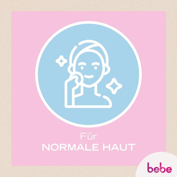 bebe Erfrischende Reinigungstücher (6 x 25 Tücher), milde Abschminktücher mit Rosenwasser, Make-up Entferner aus Fasern 100% pflanzlichen Ursprung, Gesichtsreinigung für normale Haut, vegan*