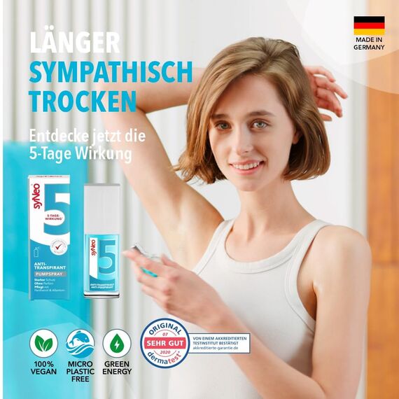 syNeo 5 Antitranspirant Deo Pumpspray – 5-Tage-Wirkung – gegen starkes Schwitzen, Schweiß & Geruch – dermatologisch getestet – für Damen & Herren – Made in Germany – 6er Pack (6 x 30 ml)