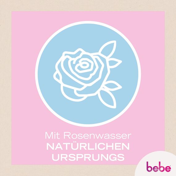 bebe Erfrischende Reinigungstücher (6 x 25 Tücher), milde Abschminktücher mit Rosenwasser, Make-up Entferner aus Fasern 100% pflanzlichen Ursprung, Gesichtsreinigung für normale Haut, vegan*