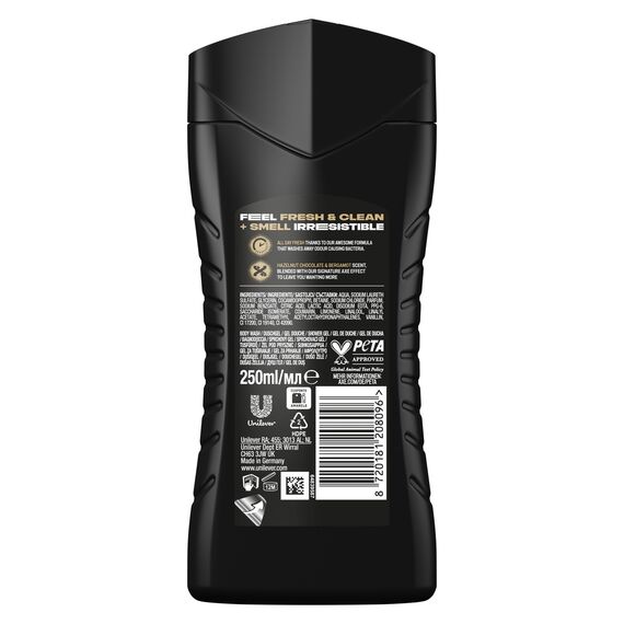 Axe 3-in-1 Duschgel & Shampoo Magnum Gold Caramel Billionaire für langanhaltende Frische und Duft nach der Dusche dermatologisch getestet 250 ml