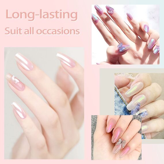 Allstarry Chrom Nagel Pulver 4 Farben Irisierendes Aurora Pulver Metallic Spiegel Effekt Pigment Pearlescent Meerjungfrau Glitter Einhorn Glitter für Gel Polish Nail Art Dekoration-Purpurgrüner Jadeit