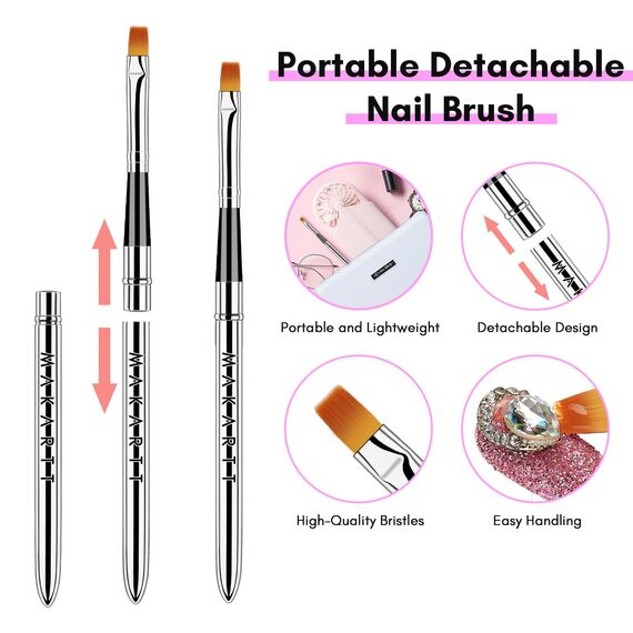 Makartt Rhinestone Glue Nagel Strass Kleber Gel mit Brush Pen Set, 15ml Clear Nail Gem Kleber Gel Super Starker Nagelkleber für Nageldekorationen, 3D Steine, Charms, Blumen