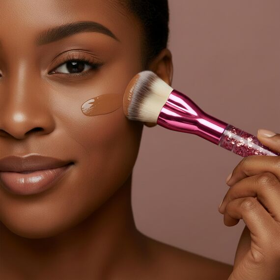 Make Up Kabuki - Premium Synthetischer Pinsel für Cremige, Pudrige oder Flüssige Foundation - Vielseitiger Makeup Pinsel zum Verblenden von Blush, Bronzer, Highlighter