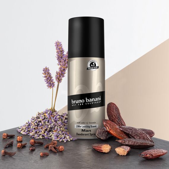 bruno banani Körperspray für Herren, 150 ml, Flüssigkeit, Lavendel