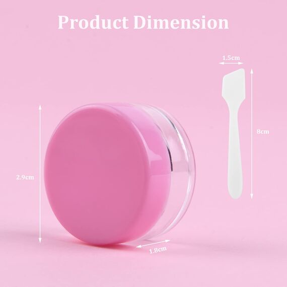 Flintronic 64 Stück Döschen, 5ml Plastik Döschen, Leerdose klarer Tiegel, Cremedose Leer Transparent Tiegel mit Spatel und Etikett，Reise Töpfchen Döschen Set für Mini-Kerzen Kosmetik