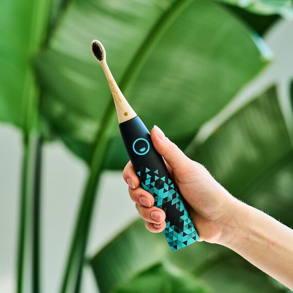 happybrush® Nachhaltige Aufsteckbürsten aus Bambus für elektrische Schall-Zahnbürste Eco VIBE 3 - Sensitiv bei empfindlichen Zähnen und Zahnfleisch - 3x3 Stück